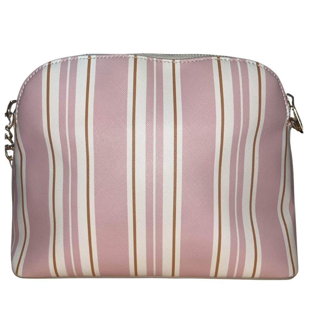 Nanette Lepore Pink & Cream Striped Dome Crossbody Bag - Picture 7 of 10